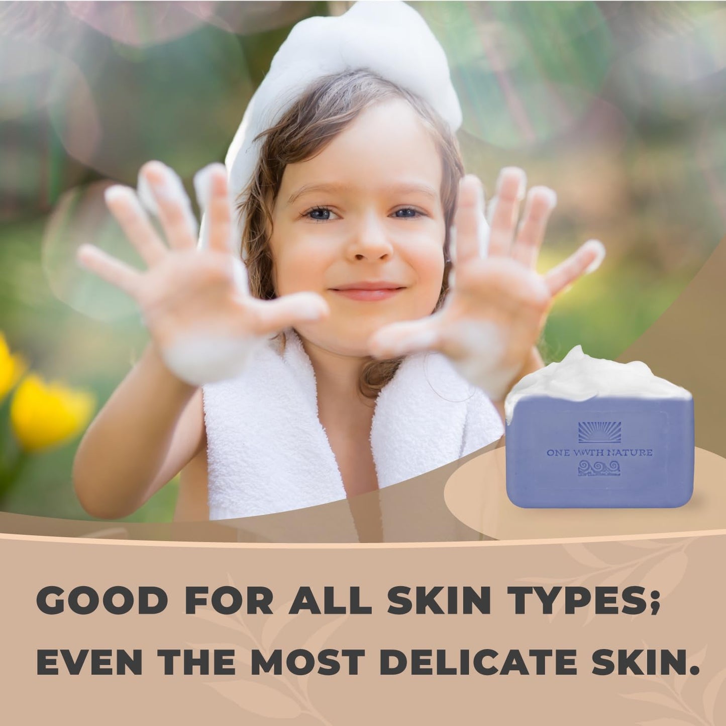 One With Nature Dead Sea Salt Lavender Soap 7oz 3-Pack – Soothing and Exfoliating Soap Bar with Dead Sea Minerals for Face & Body, for Men & Women