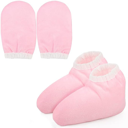 Paraffin Wax Mitts and Booties, Segbeauty Snug Elastic Opening Insulated Thick Terry Cloth Mittens for Hand and Foot, Gloves and Booties for Paraffin Warmers SPA Heated thera-py