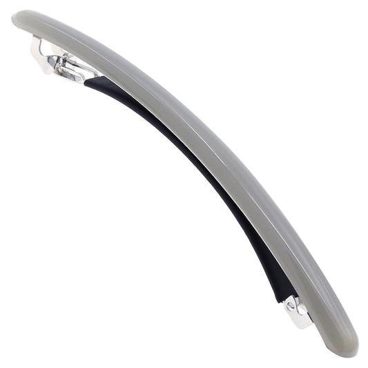 Camila Paris CP3252 French Hair Barrette Large Gray, Long Skinny Strong Hold Grip Hair Clips for Women, Thin Rubberized Automatic Clasp No Slip Durable Styling Girls Hair Accessories, Made in France