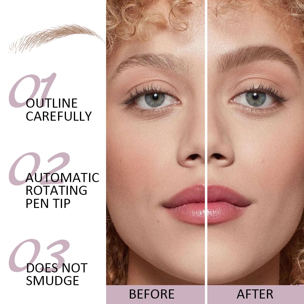 6 Pcs Light Brown Eyebrow Pencils for Women,with Spoolie Brush,Eyebrow Pencil Soft Textured,Waterproof Sweat-proof for Fills in Sparse Areas and Gaps Create a Natural Eye Brow,Vegan & Cruelty-Free