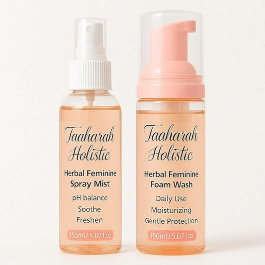 Luxury Plant-Based Feminine Spray and Wash Set – Intimate Care for Women, Daily Hygiene Solution for Sensitive Areas, pH Balancing and Refreshing Comfort, 5.07 fl oz