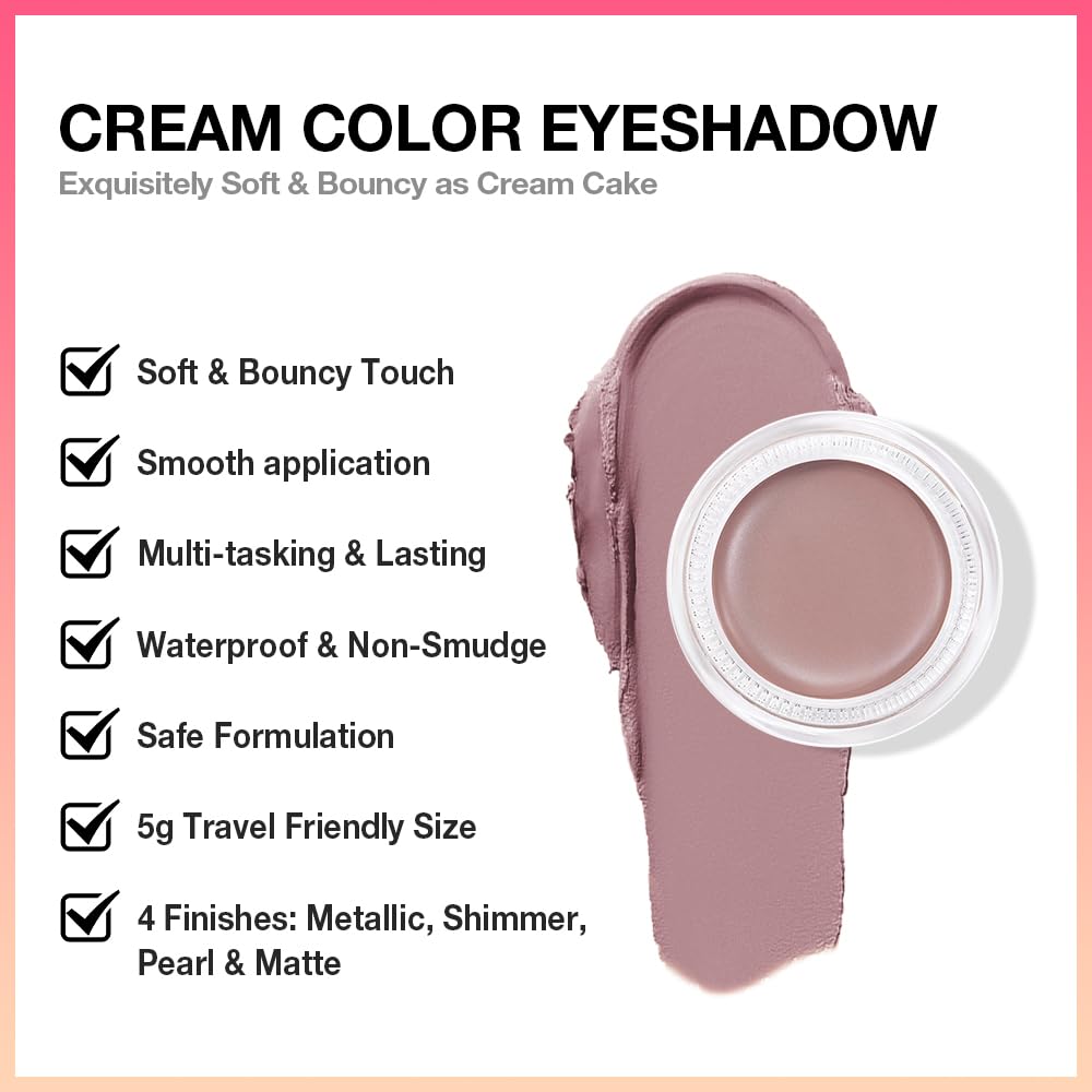 evpct Matte Putty Single Cream Eye Shadow Palette Pot Makeup for Older Women, Highly Pigmented Monochrome Cream to Powder Eyeshadow Palette Matte Liquid eyeshadow, Natural Waterproof Blendable