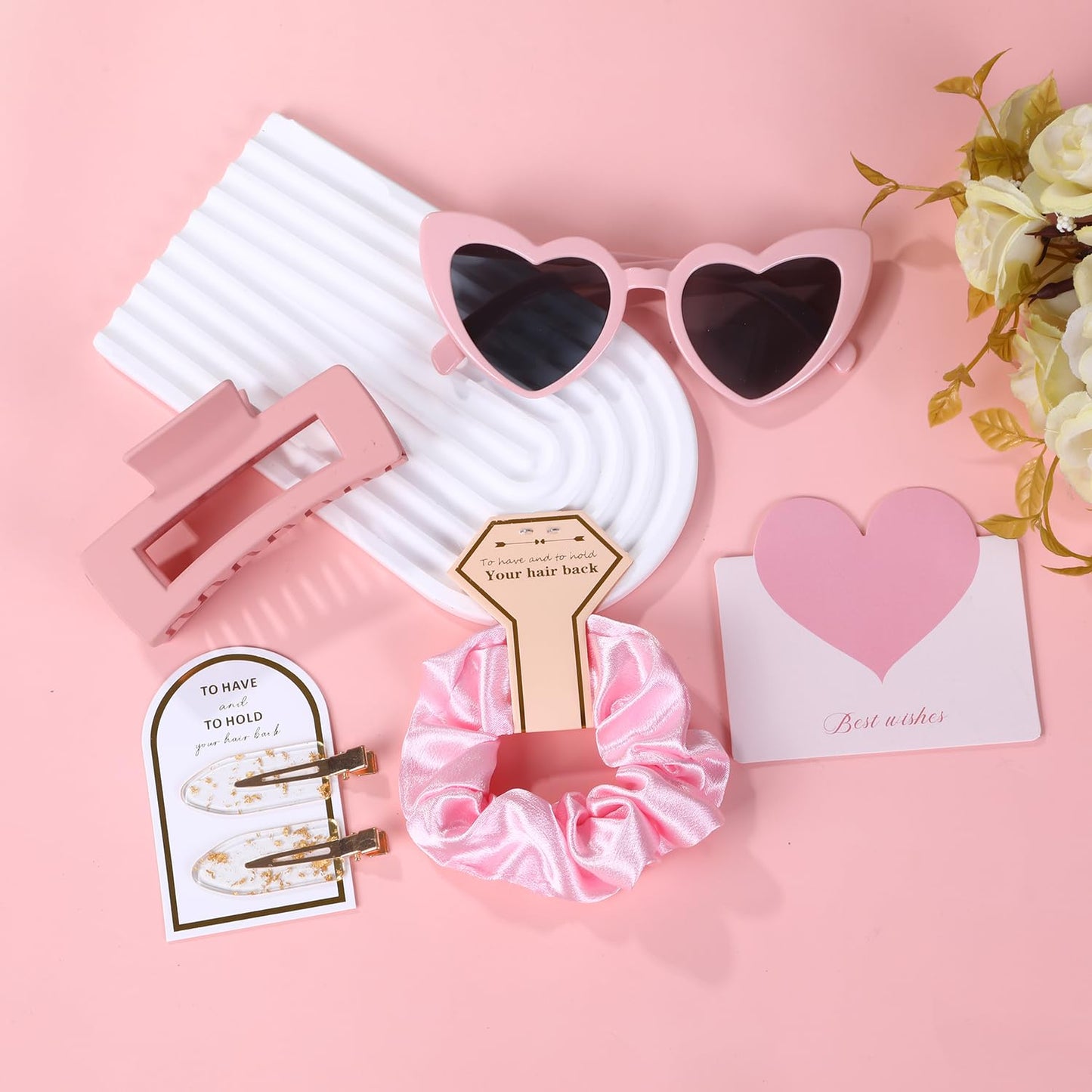 20pcs Bridesmaid Proposal Gifts Bridesmaid Hair Claws Bridesmaid Scrunchies Bridesmaid Sunglasses Bridesmaid Hair Clips Bridesmaid Card Wedding Favor Gift for Women Girls