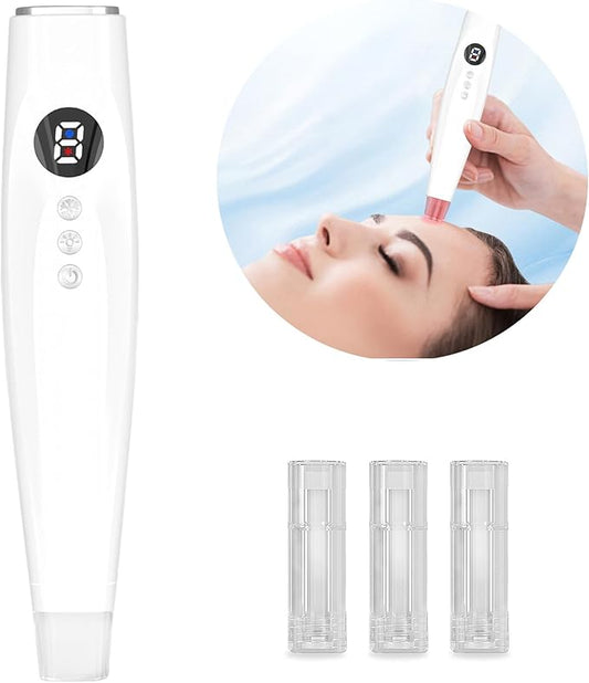 Facial Skin Care Product absorbs Derma Pen Device, LED Light Therapy face Massager, Thermal and Ice Cooling Roller
