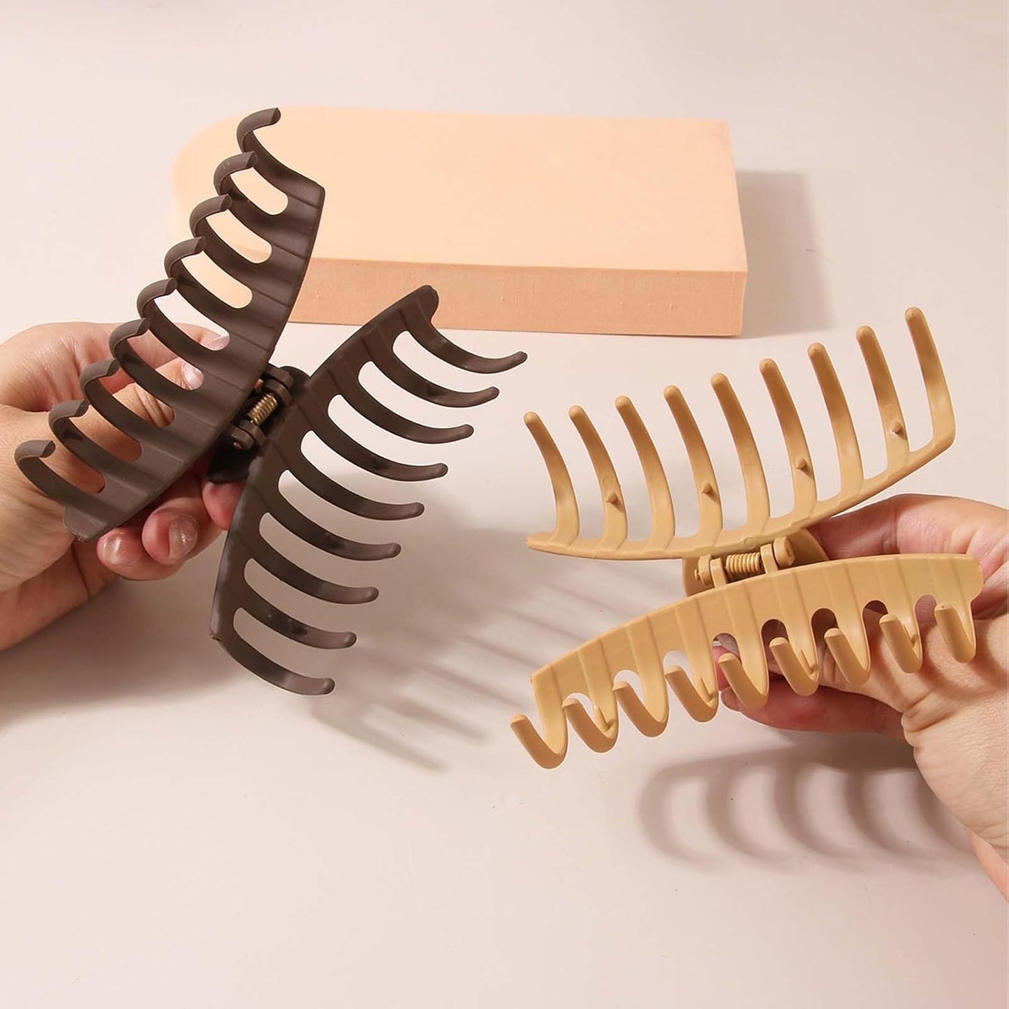 8 Pack Hair Claw Clips for Women Thin Thick Curly Hair,Strong Hold Non-Slip Clip,Neutral Matte French Claw&Shark Hair Clips (Multiple Colors)