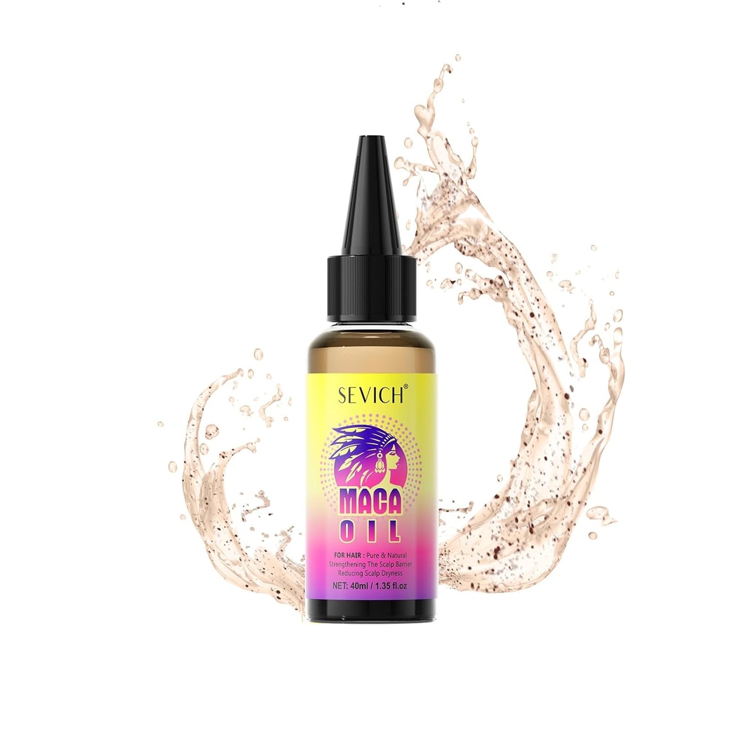 SEVICH Maca Root Powder Hair Oil, Hair Oils for Hair Growth,Black Maca Hair Oil for Women & Men, Enhance Scalp Vitality, Relieve Dry Scalp, Keep Scalp Moisturized and Healthy, 40 ml/1.35 fl oz