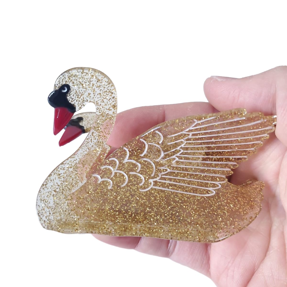 Gold Swan Hair Clips,Cellulose Acetate Hair Clips,Small Claw Clips for Girl,Hair Accessories