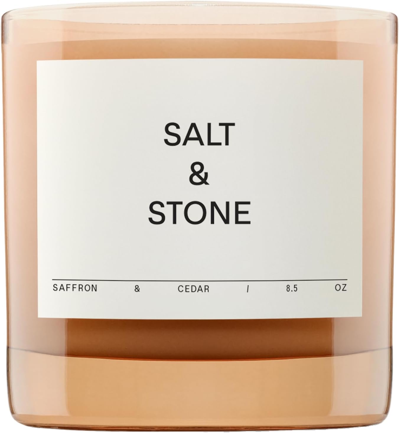SALT & STONE Scented Candle for Women & Men | Hand-Poured, Aromatic & Fragrant | Coconut & Soy Blend Wax | 100% Cotton Wick | Long-Lasting 50 Hour Burn Time (8.5 oz) (Saffron & Cedar)