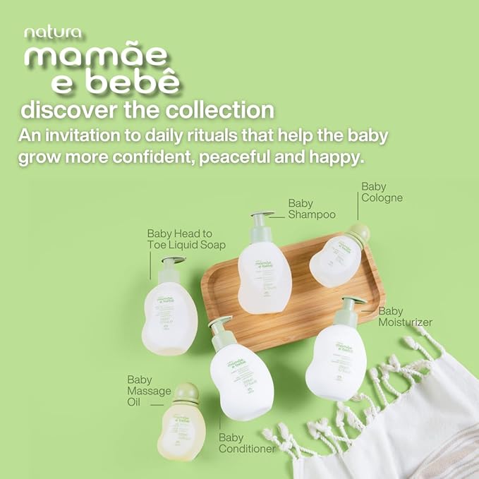 natura - Mamãe e Bebê Deluxe Gift Set - Baby Moisturizer, Cologne & Liquid Soap - 100% Vegan - Natural Origin - All Skin Types - Cruelty Free - Brazilian Beauty - Baby Essentials (3 Baby Products)