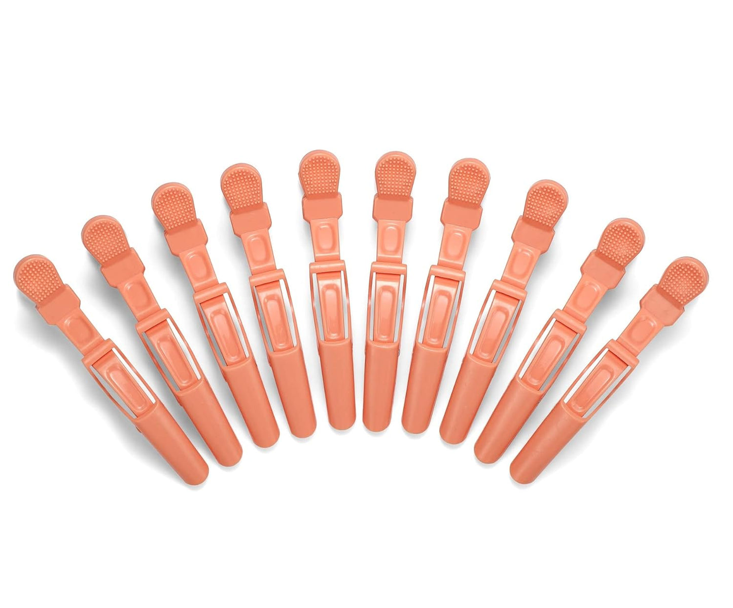 10pcs/set Multicolor Croc Clips Transparent Plastic Hairdresser Clips Hair Styling Sectioning Barrettes Professional Non Slip Alligator Clips Salon DIY Accessories Hairpins (10pcs-Orange)