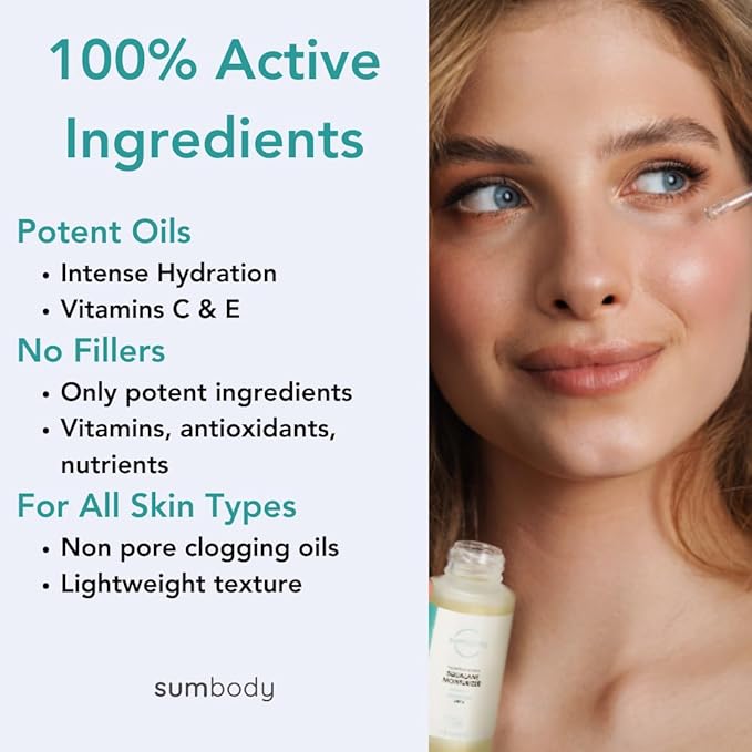 Hydrating Squalane Oil for Face Hydration Station Squalane Moisturizer - (30ml) Anti Aging Serum for Face Care, Face Serum for Women & Men, Vitamin C & Vitamin E Oil for Skin Care, Made in USA