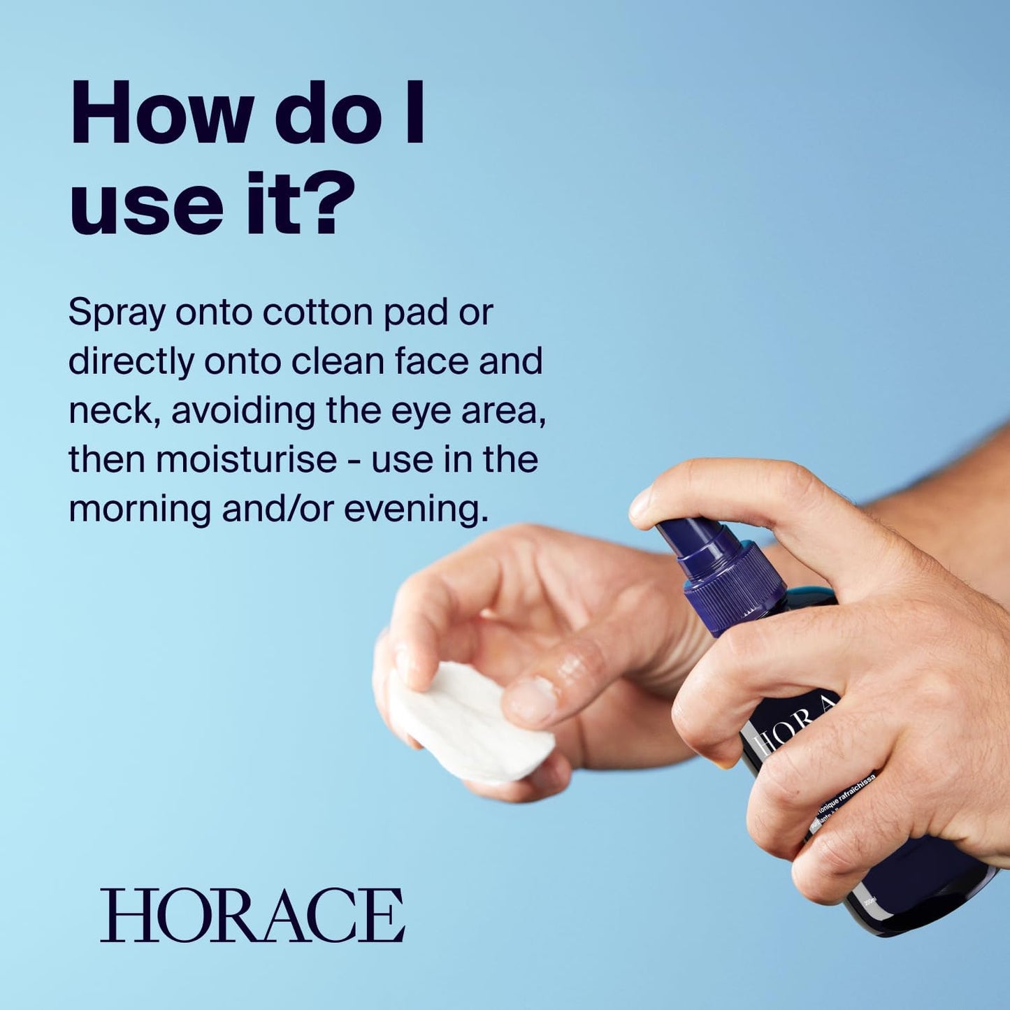 HORACE Tonic Lotion for Men - Toner Spray with Prebiotics - Gentle Skincare for All Skin Types - Fresh, Aromatic Scent, 6.7 fl.oz