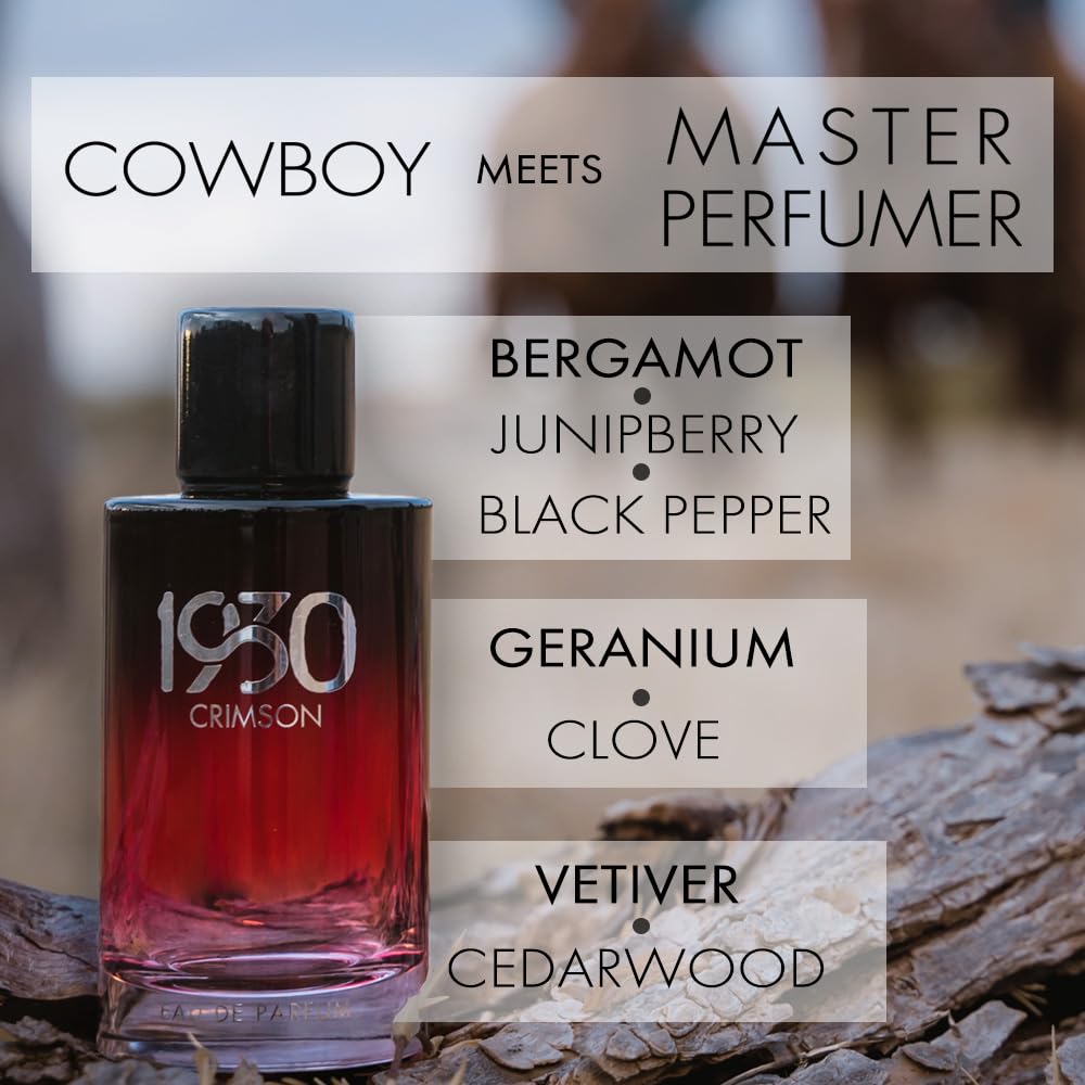 Men’s Crimson Cologne by STS Ranch, Classic & Timeless Woody Spicy Fragrance with Bergamot, Juniper Berry, Black Pepper, Vetiver & Cedarwood, Warm Masculine Scent, 3 ml Tester