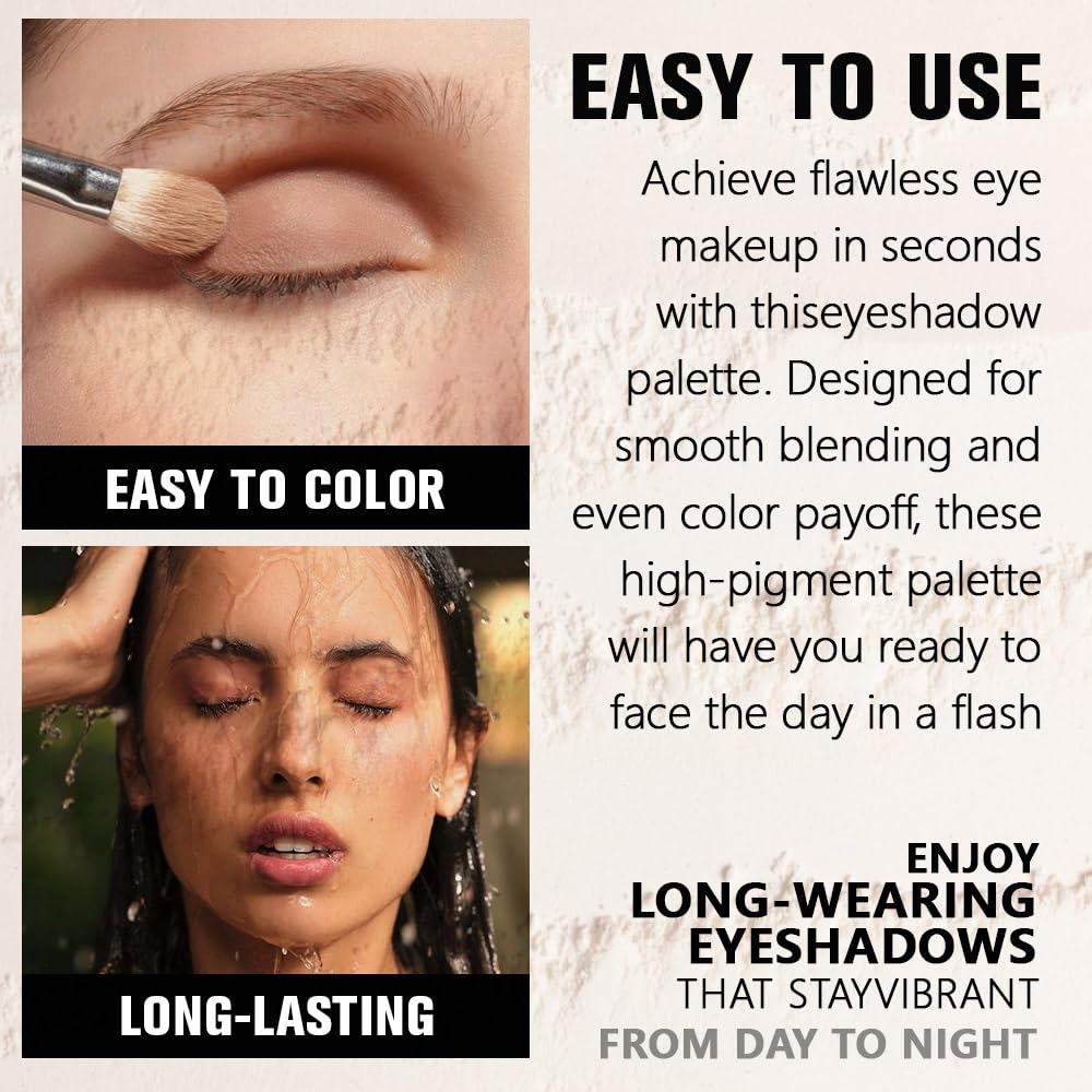 Single Matte Eye Shadow Palette Makeup, Light Cocoa Matte Eyeshadow For Mature Women, Monochrome Eye Shadow Makeup, Pigmented Waterproof Sombras Para Ojos, Vegan, Talc, Paraben & Cruelty Free, 18