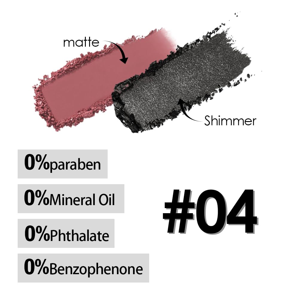 Wine Red Black Two Color Matte Shimmer Eyeshadow,Bright Eye Shadow Powder,Professional Long-Lasting Waterproof Makeup Palette,Easy-To-Apply and Compact for Travel