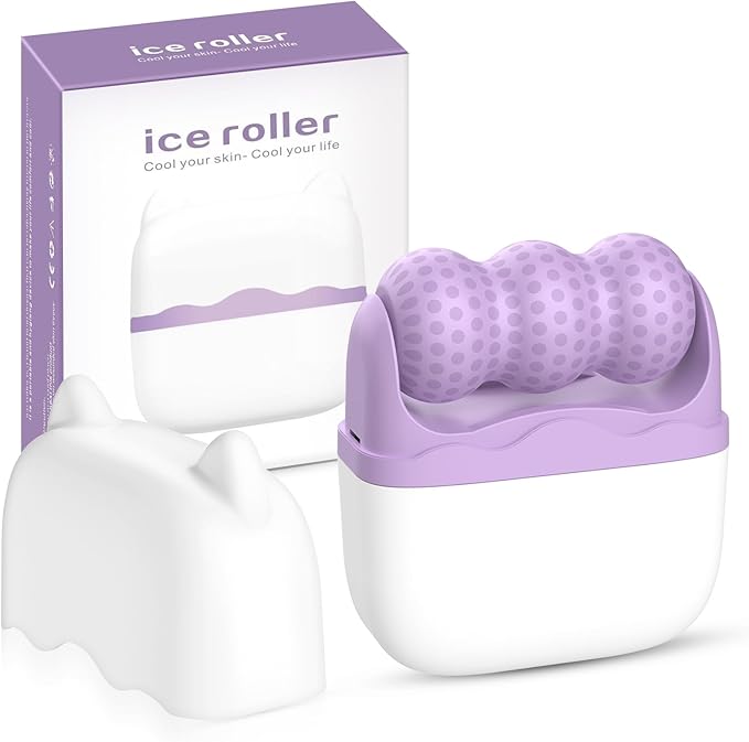 Ice Roller for Face and Eyes，Multi-Functional Facial Skin Care Tools with 2 in 1 Face Roller,Massager Roller Tools, Self Care Gifts for Men Women