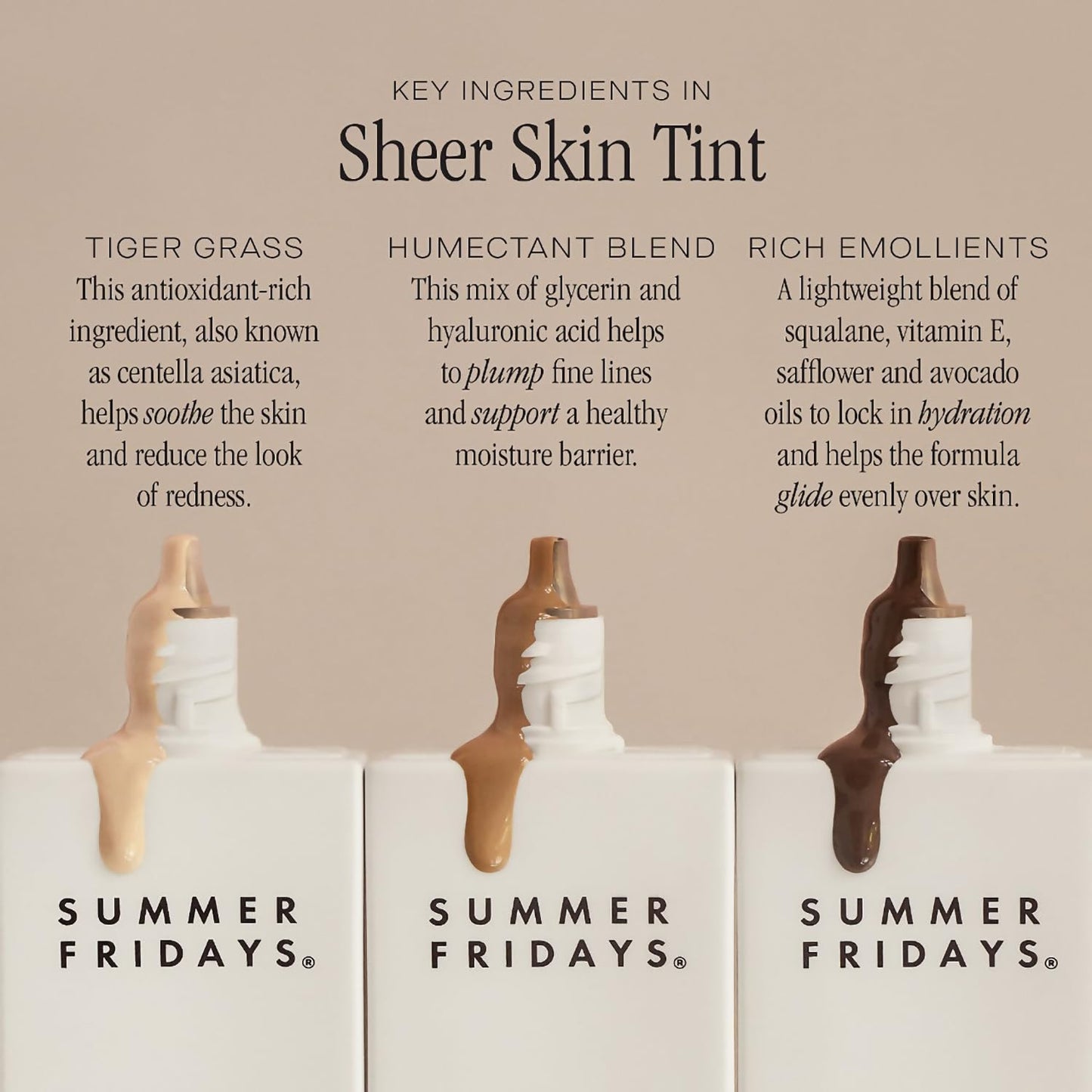 Summer Fridays Sheer Skin Tint - Skin Tint with Hyaluronic Acid - Helps Diminish Uneven Skin Tone - Sheer to Light Coverage - Shade 3 - Light with Golden Undertones (1 Fl Oz)