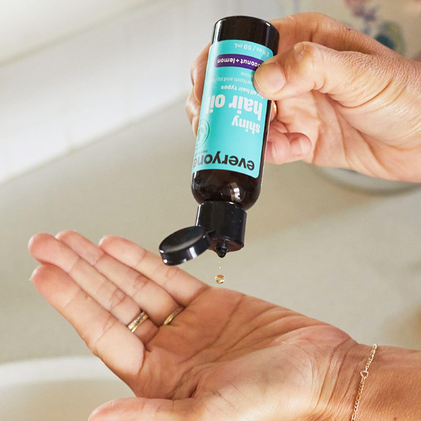 Everyone Hair Care Hair Oil - Coconut & Lemon, 2 fl oz Bottle, Hair Treatment Oils for Shiny Hair, Flyaways & Frizz Control, Sulfate Free & Paraben Free