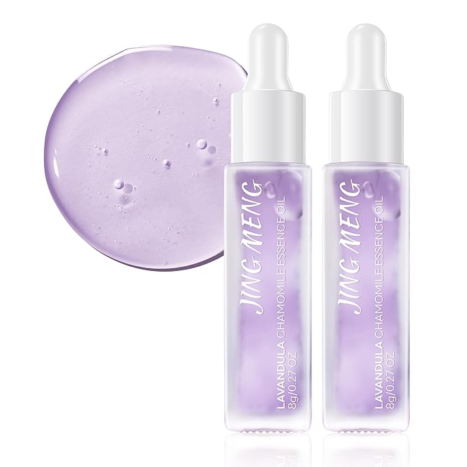 2 PCS JING MENG LAVANDULA ESSENTIAL OIL, REDUCE THE LOOK OF SPOTS, BOOST RADIANCE, Nourish, Push as silky smooth, Soothe, Chamomile, jojoba seed SKIN CARE FOR WOMEN,Mommy,s Gift