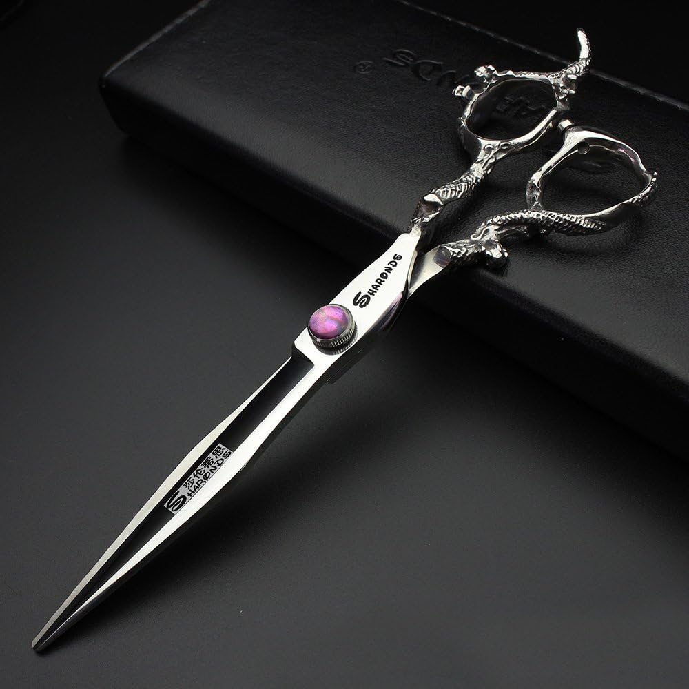 7" 7.5" 8"9" Professional Hairdressing Scissors Barber Salon Hair Cutting Dragon Shears (Large). (7 inch—A)