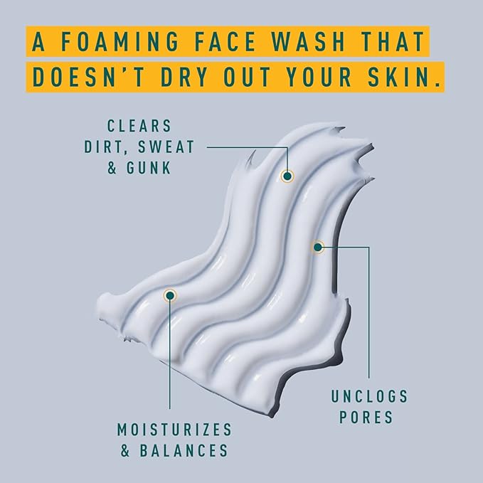 Foaming Daily Face Cleanser (3 Ounce) - Daily Face Wash, Cleanses Face without Drying Out Skin, Includes Green Tea Extract to Soothe Skin, Sodium PCA to Lock In Moisture