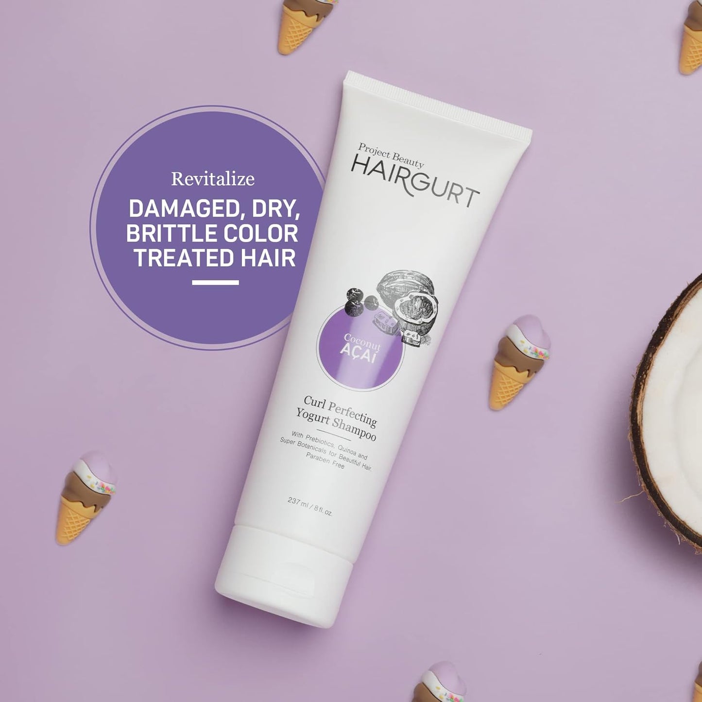 Coconut Acai Curl Perfecting Hair Set – Shampoo + Conditioner + Mask – Defines & Moisturizes Curly and Wavy Hair – Sulfate-Free, Natural Ingredients