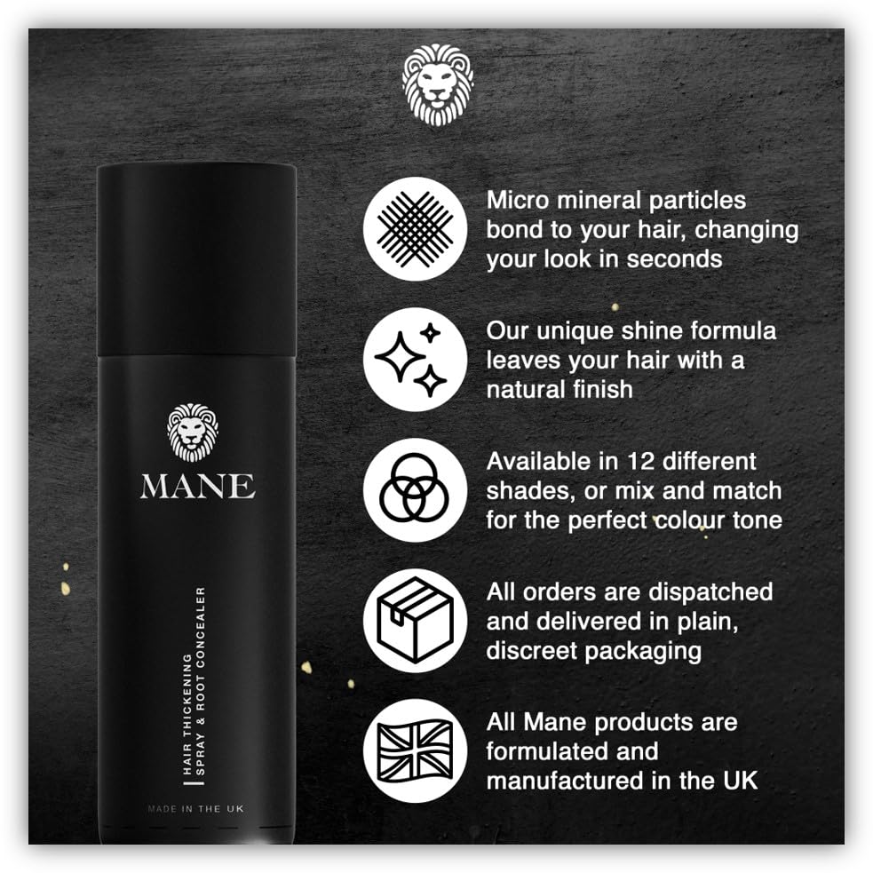 MANE Hair Thickening Fiber Spray (200 ml, Blond)