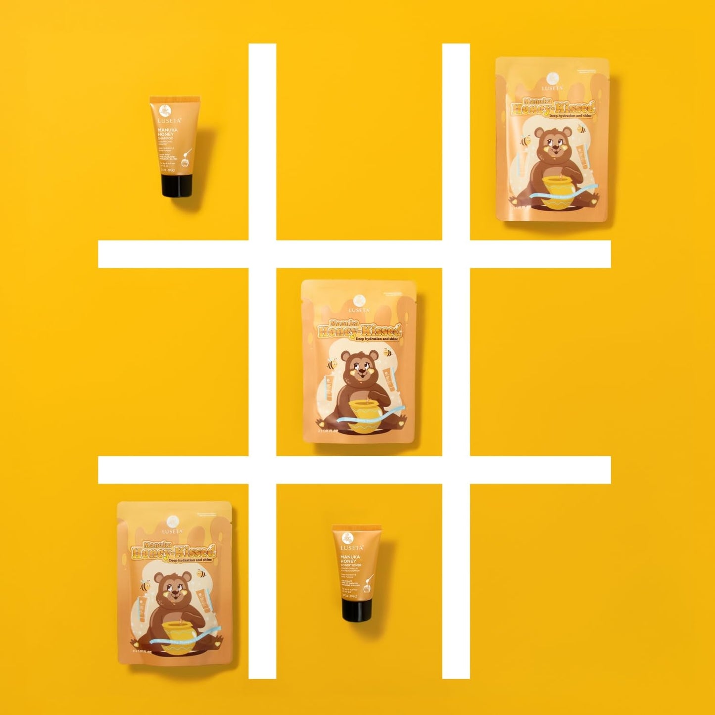 Luseta Manuka Honey Shampoo & Conditioner Set Hydrate & Repair for Dry and Dull Hair Adds Shine & Restore Softness Moisturizing for Damaged Hair 1.01oz*2