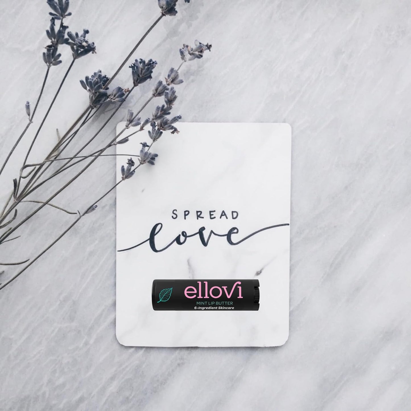 Ellovi Natural Lip Butter Lip Balm - Mint - Pure Enough to Eat - Made With Just 6 Vegan Ingredients - Moisturizing Lip Care for All Day Hydration (3-Pack)