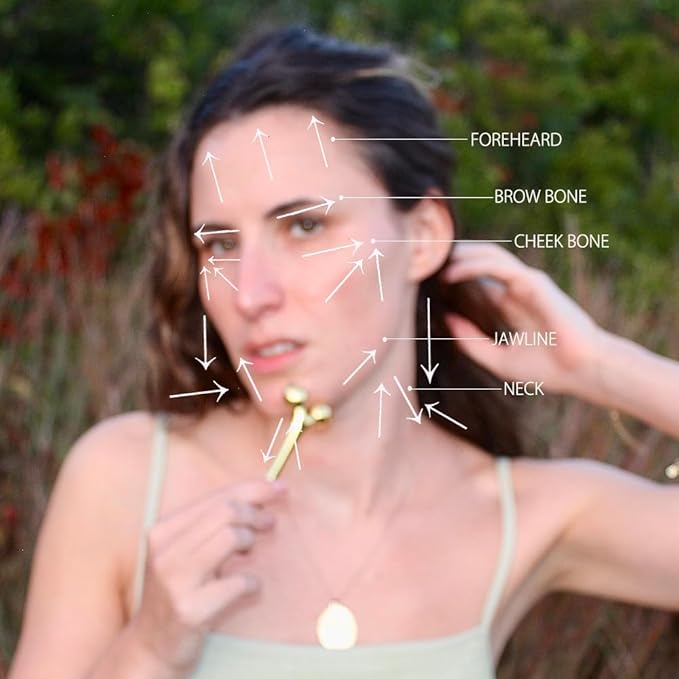 mwein Ivy 3D Face Massage Roller – Mini Lightweight Small Travel-Sized Y-Shaped Stainless Steel – Jade Roller, Ice Roller, Cellulite Roller – Face Sculpting Tool (Rose Gold/Pink)