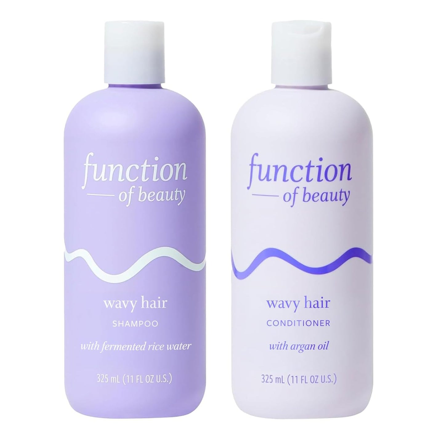 Function of Beauty Wavy Hair Shampoo & Conditioner Set - Sulfate-Free Shampoo & Conditioner Duo for Natural Wavy Texture - Lightweight, Anti-Frizz, Strengthening & Hydrating - Hair Care Products