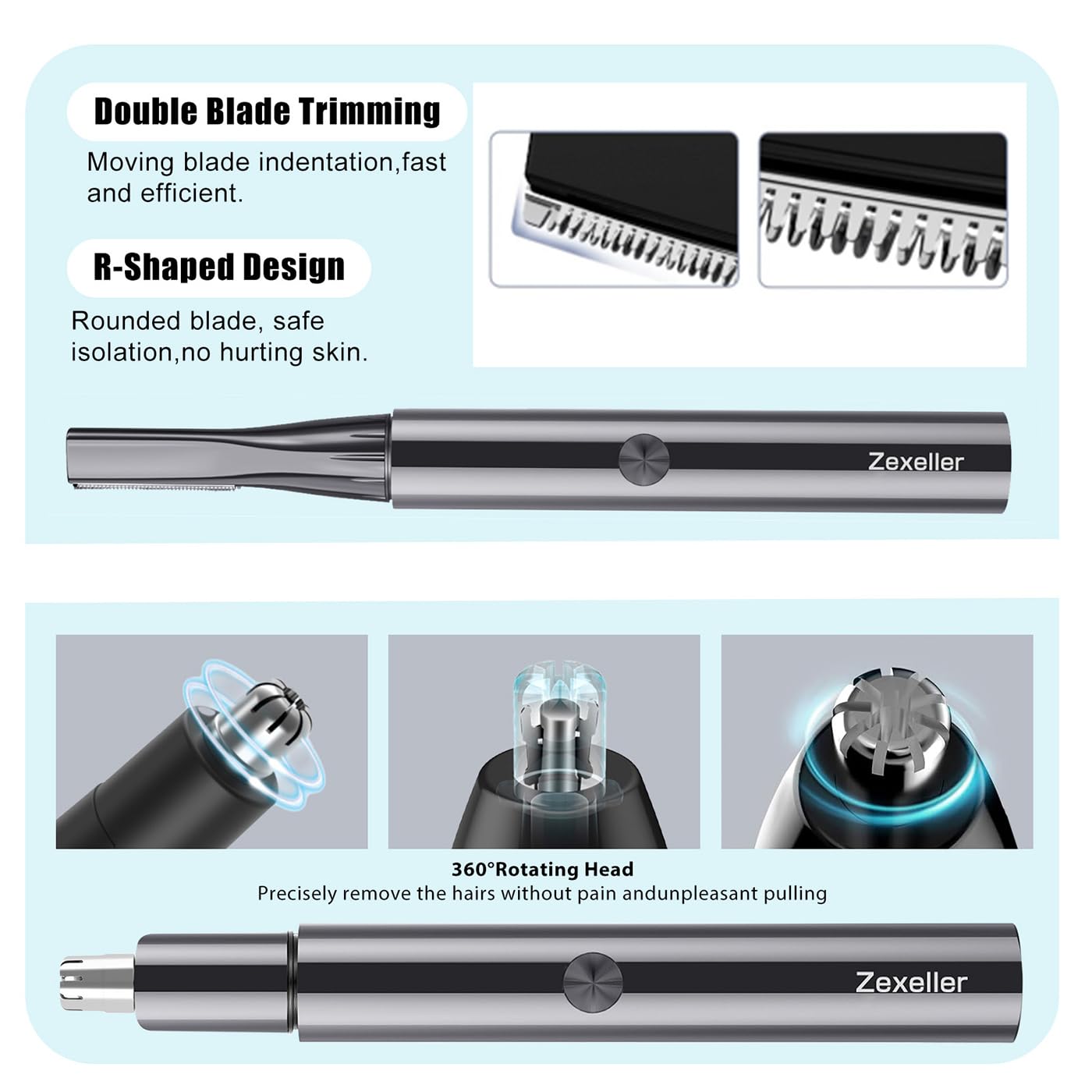 9-in-1 Precision Trimmer Kit: Eyebrow Trimmer,Electric Eyebrow Razor, Nose Trimmer, Grooming Scissors, Tweezers & Brush | All-in-One Grooming Tool