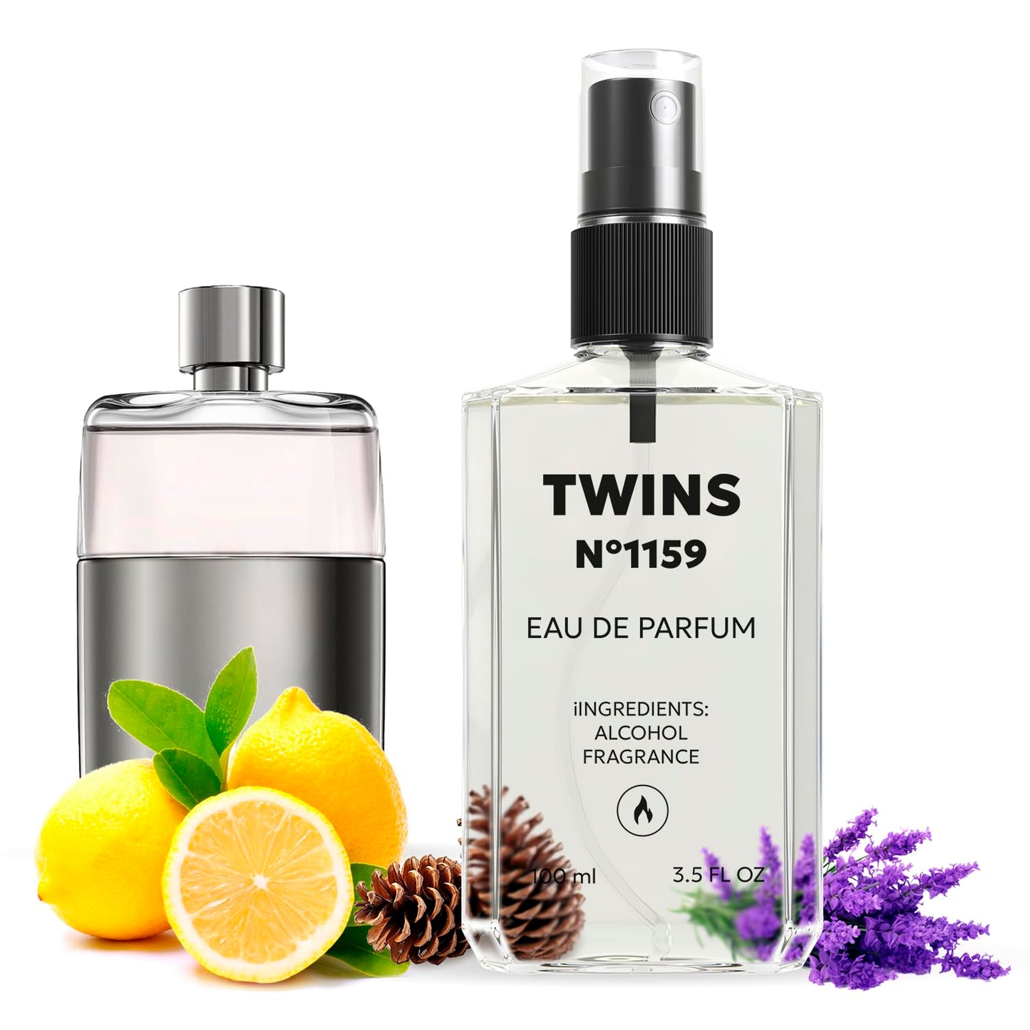 TWINS Impression of Guilty Pour Homme | Perfume for Men Eau de Parfum | No.1159 | 3.4 Fl Oz / 100 ml