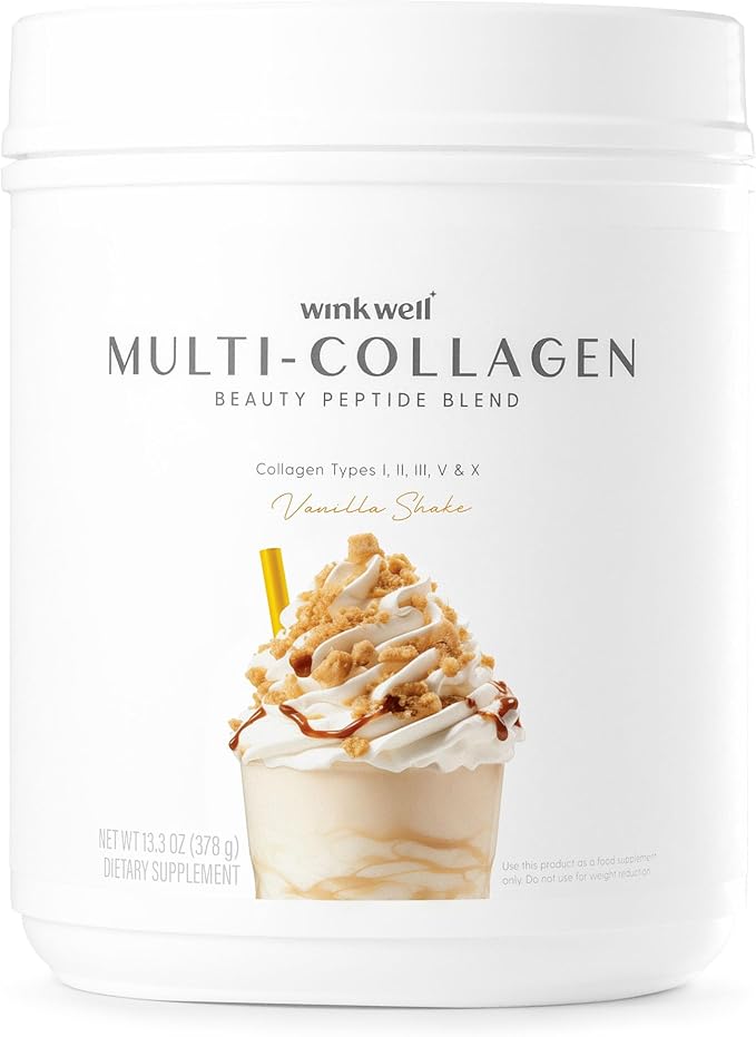 Delicious Vanilla Shake Collagen Protein Powder Mix | 5 Types 1,2,3,5 & 10 of Collagen in one Mix | Zero Sugar Formula | Hair, Skin and Joint Formula