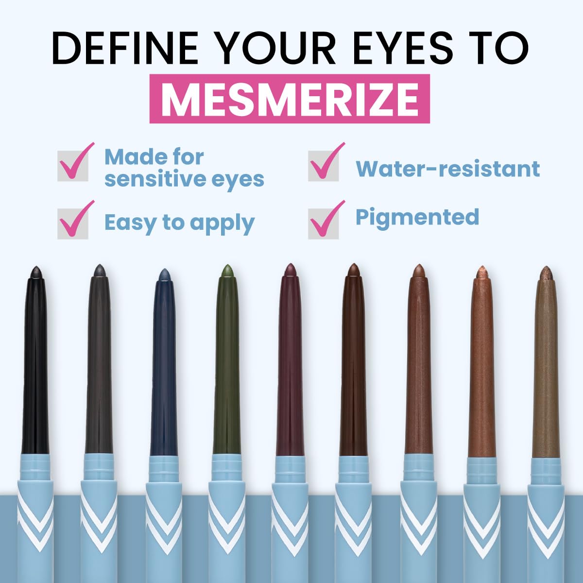 PRIME PROMETICS PrimeEyes Glide Eyeliner for Mature Women – Waterproof, Long-Stay and Mess-Proof – Gel Creme Texture, Discreet Sharpener and Effective Smudger (Copper Metallic)