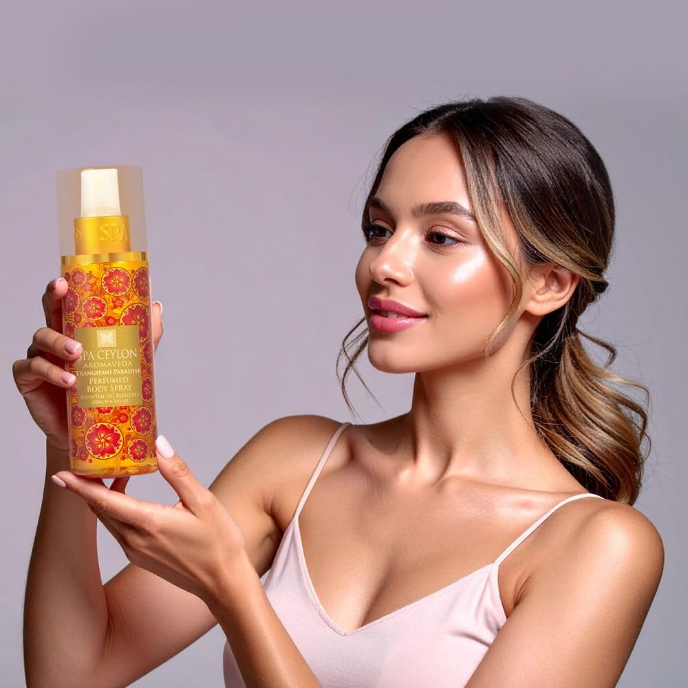 SPA CEYLON Frangipani Paradise Body Spray | Tropical Floral Fragrance Mist with Frangipani & Jasmine | Inviting Women's Perfume