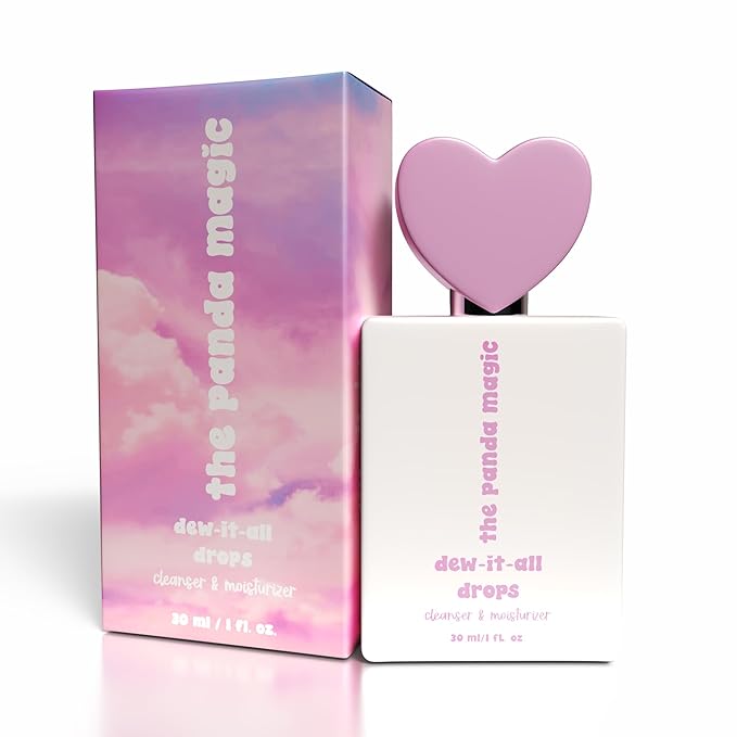 Dew-It-All Drops - Organic Face Cleanser & Moisturizer In One - Lightweight Hydrating Facial Oil for Glowing Skin – Natural Makeup Remover & Anti-Aging Serum - All Skin Types 30mL