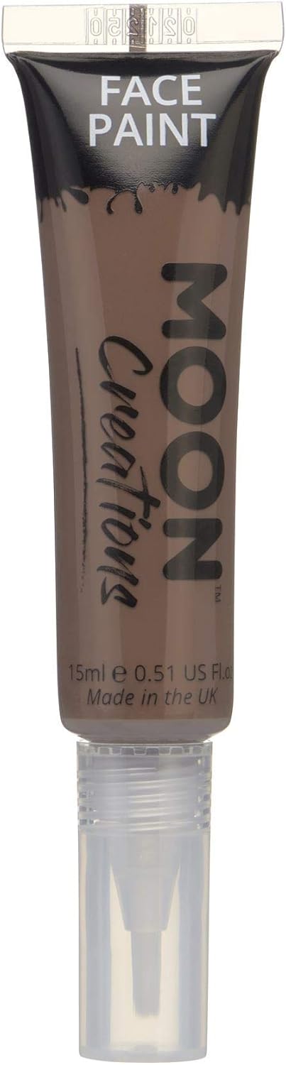 Face & Body Paint with Brush Applicator by Moon Creations - 0.50fl oz - Brown