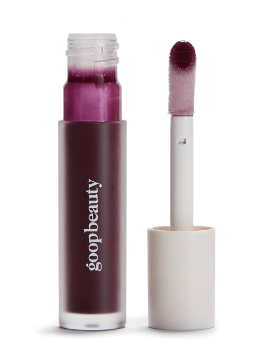 goop Beauty Hydra-Barrier Gel Gloss | Hydrating Lip Gloss to Moisturize & Plump Lips | Hyaluronic Acid & Vitamin E | Fig - Sheer Aubergine | 0.13 oz