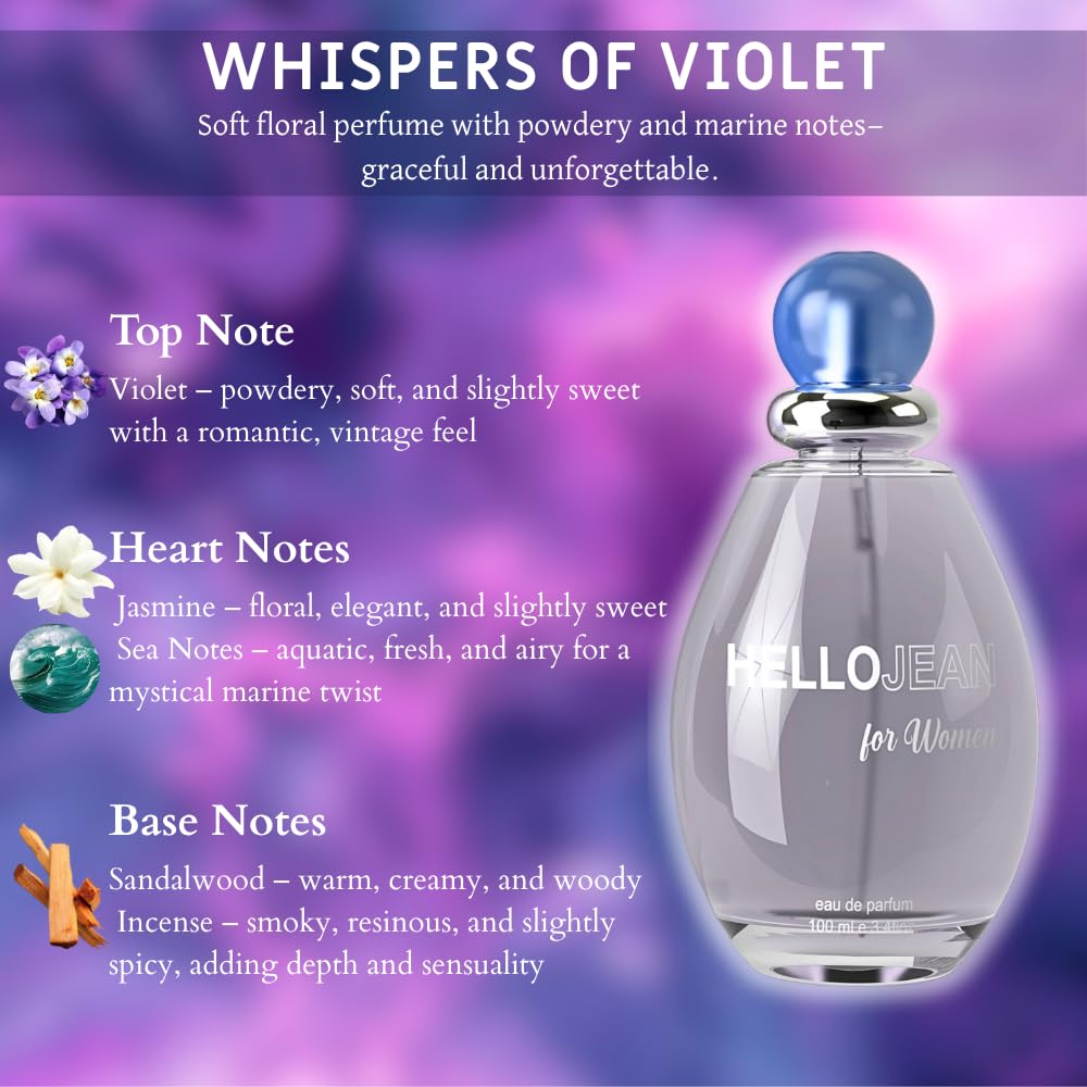 Perfume for Women - INSPIRED by A WORLD RENOWED WOMEN'S PERFUME - Violet, Sea Notes, Pepper, Incense – Bold, Floral, Fresh, Mystical - Long-Lasting 100ml (3.4 fl oz)