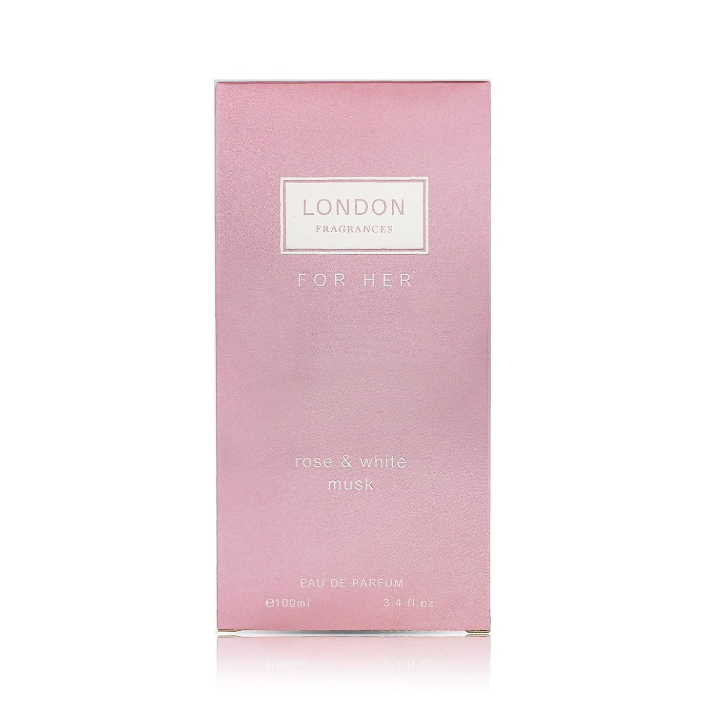 London Fragrances Rose and White Musk - Perfumes for Women - Womens Fragrances - Gourmand Vanilla Notes - 3.4 oz EDP Spray