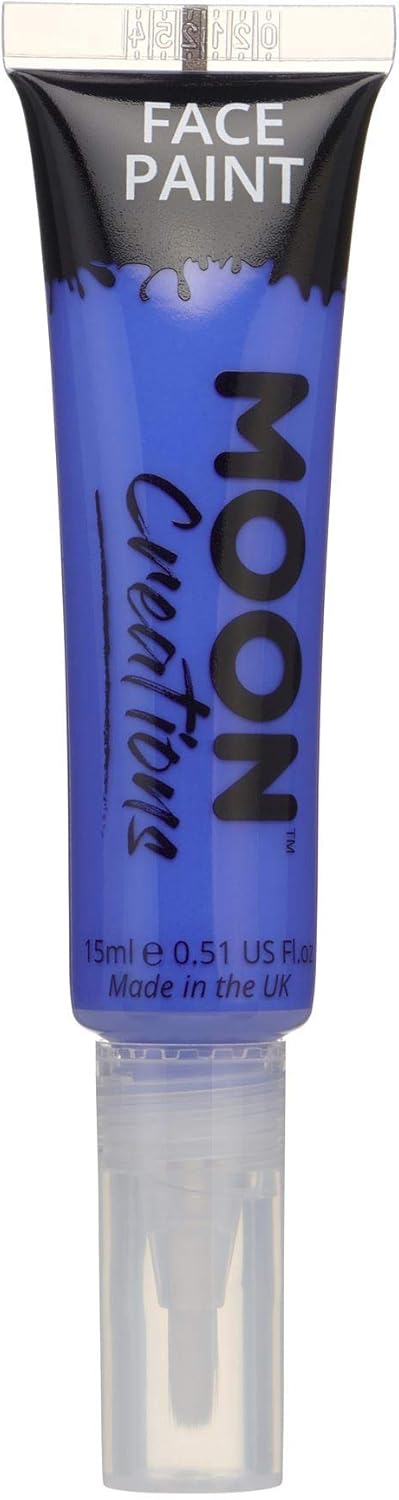 Face & Body Paint with Brush Applicator by Moon Creations - 0.50fl oz - Dark Blue