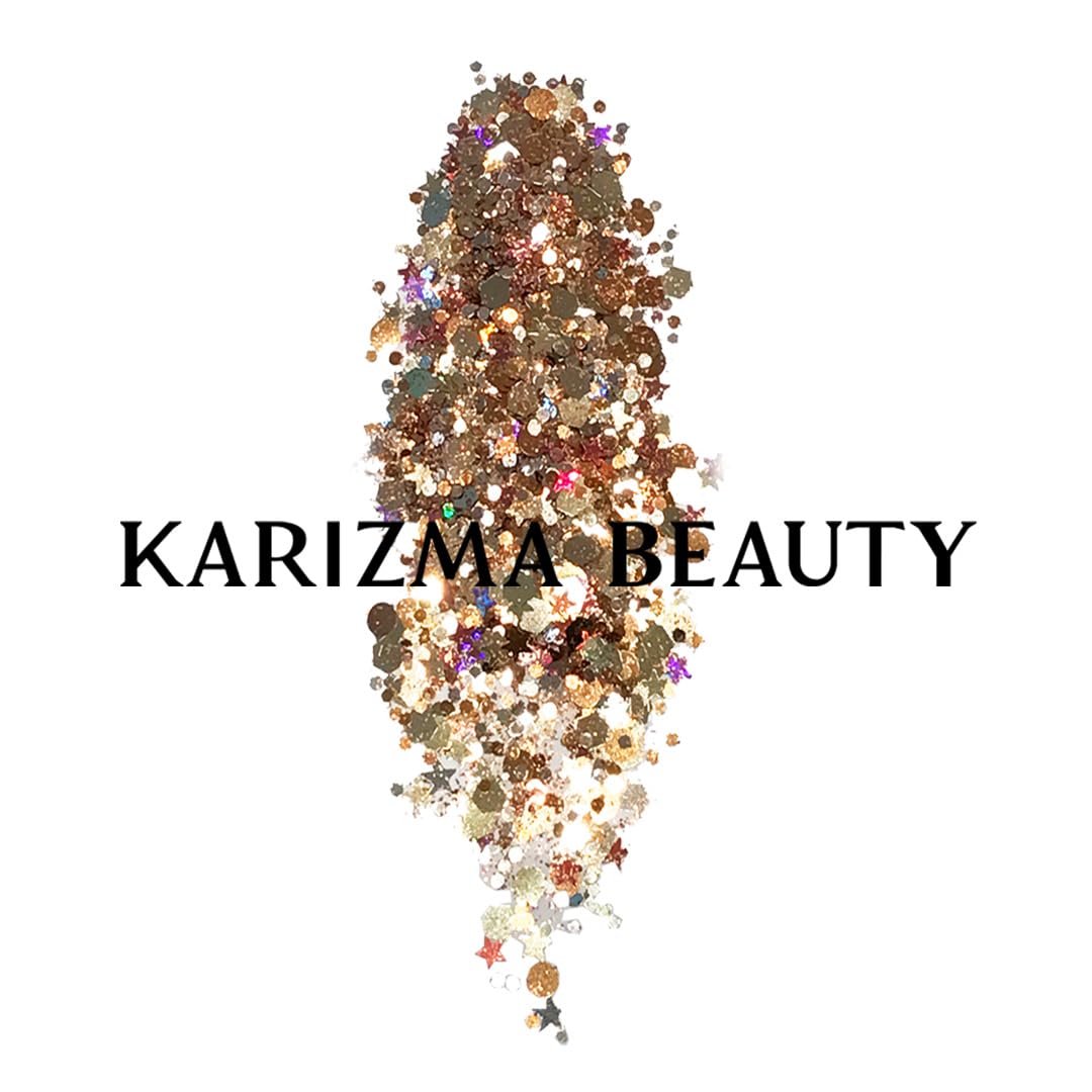KARIZMA Rose Gold Glitter. 10g Chunky Face Glitter, Hair Glitter, Eye Glitter and Body Glitter for Women. Rave Glitter, Festival Accessories, Cosmetic Glitter Makeup. Loose Glitter Set
