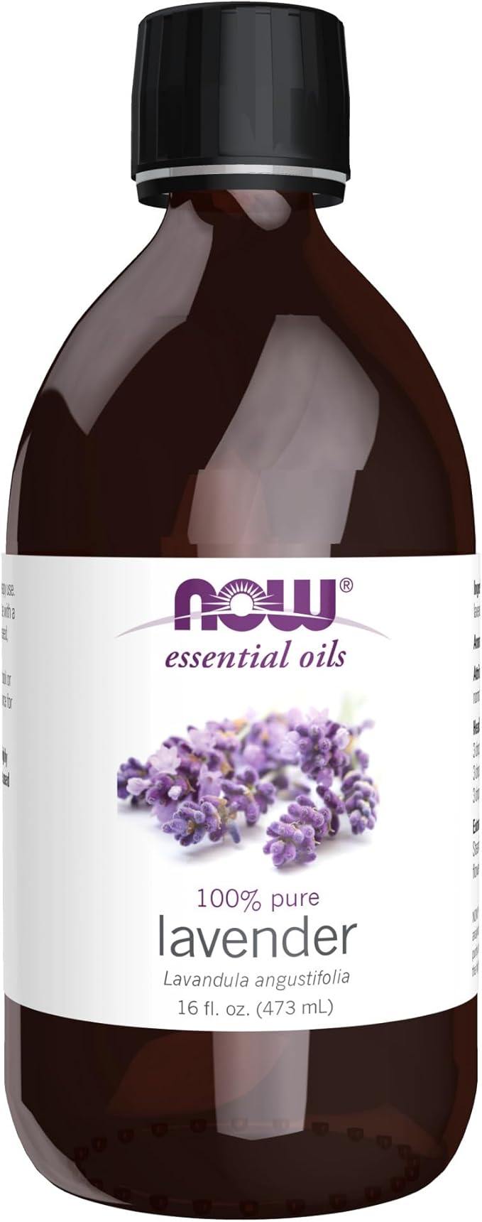 NOW Foods Essential Oils, Lavender Oil, Soothing Aromatherapy Scent, Steam Distilled, 100% Pure, Vegan, Child Resistant Cap, 16-Ounce