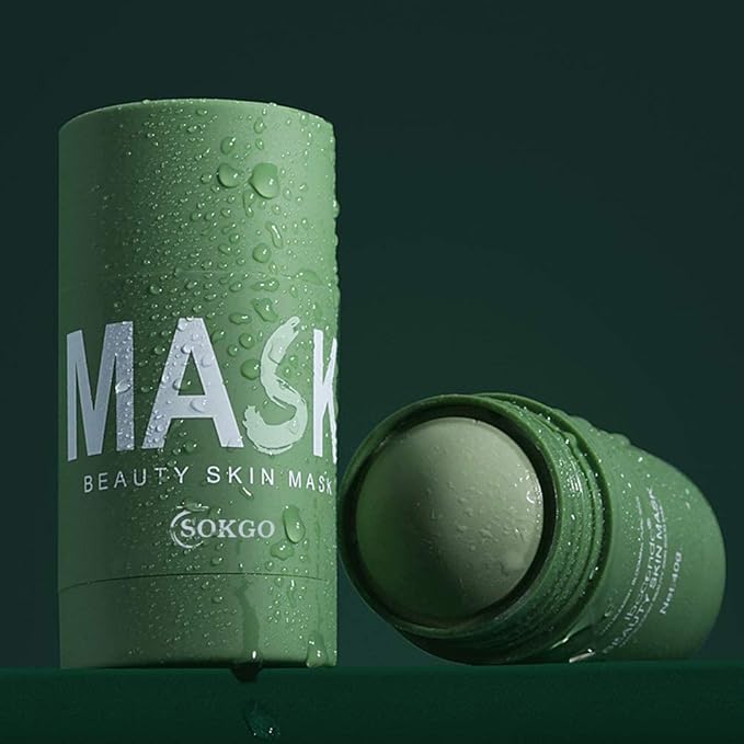 Green Tea Purifying Clay Face Mask, Face Moisturizes Oil Control Blackhead Remover Deep Clean Pore Purifying Clay Stick Deep Cleansing Mask, for All Skin Men Women
