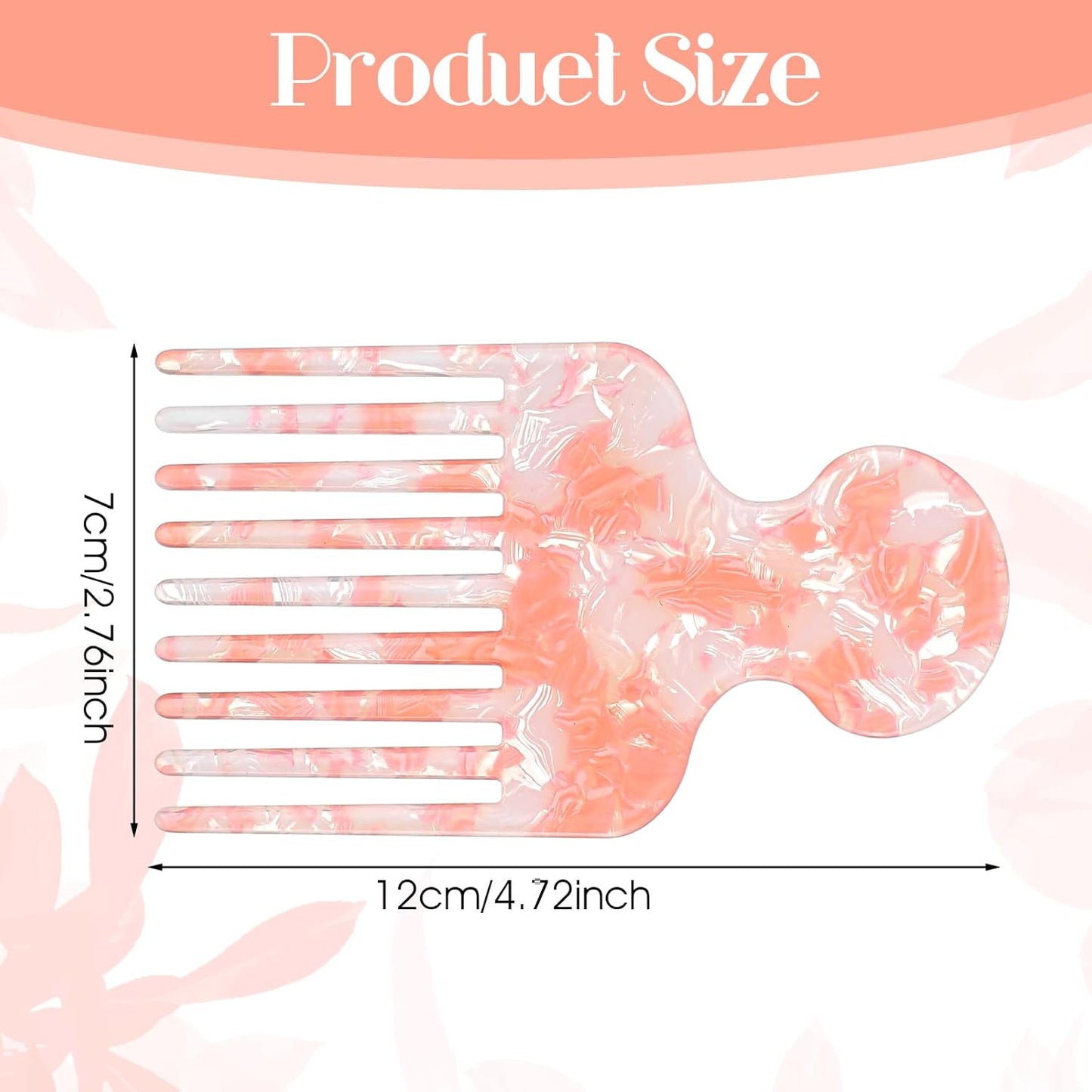 Afro Hair Pick Comb Wide Tooth Comb for Curls Hair Styling Tool Afro Pick for Women and Men Detangling Lifting Combs 4.72 Inches