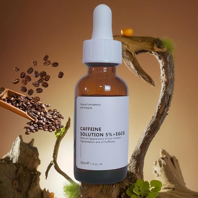 Caffeine Solution 5% + EGCG, Caffeine Eye Serum For Face, Moisturizing Under Eye Solution For Reduces Dark Circles & Puffiness, 30ML (1, 1 PC)