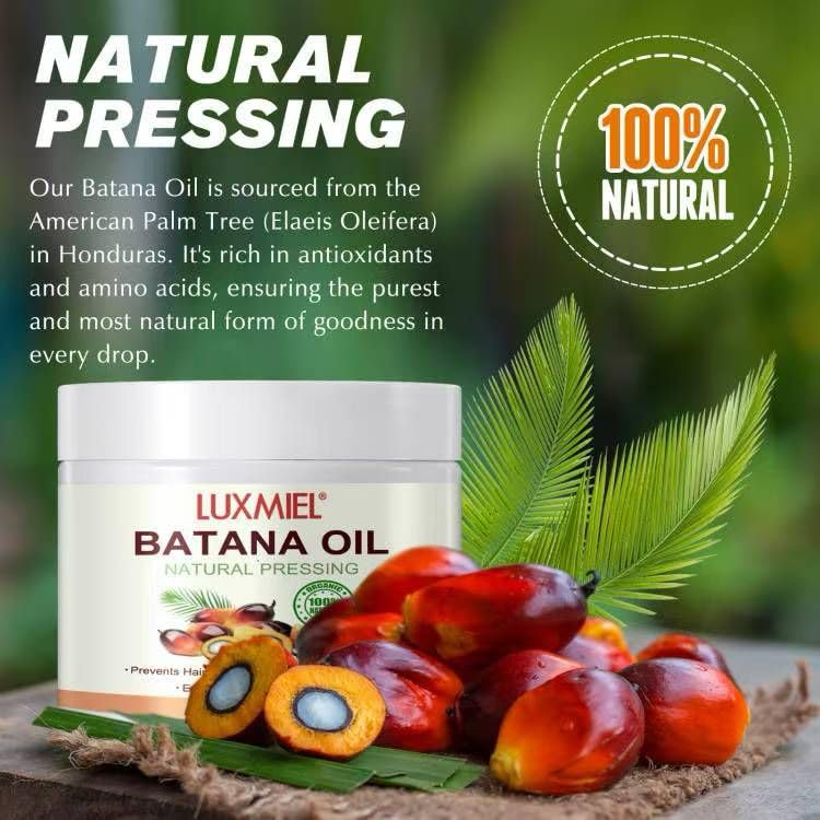 Raw Batana Oil – 100% Pure Honduran Oil for Hair Growth, Scalp Treatment & Edges – Cold-Pressed Natural Moisturizer for Strong, Shiny Hair