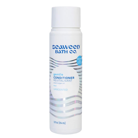 Seaweed Bath Co. Gentle Conditioner, Unscented, 12 Ounce, Sustainably Harvested Seaweed, Aloe, Argan Oil, for Sensitive Scalps
