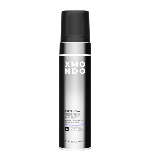 XMONDO Hair Supernova Blonde Toning Leave-In Foam, Vegan Formula Hair Toner Foam for Reducing Brassy and Yellow Tones on Blonde, Highlighted, and Gray Hair Colors, 6.7 Fl. Oz